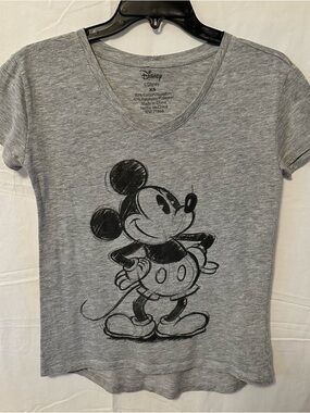 TSHIRT Disney Gray Tee with Black Sketch Mickey